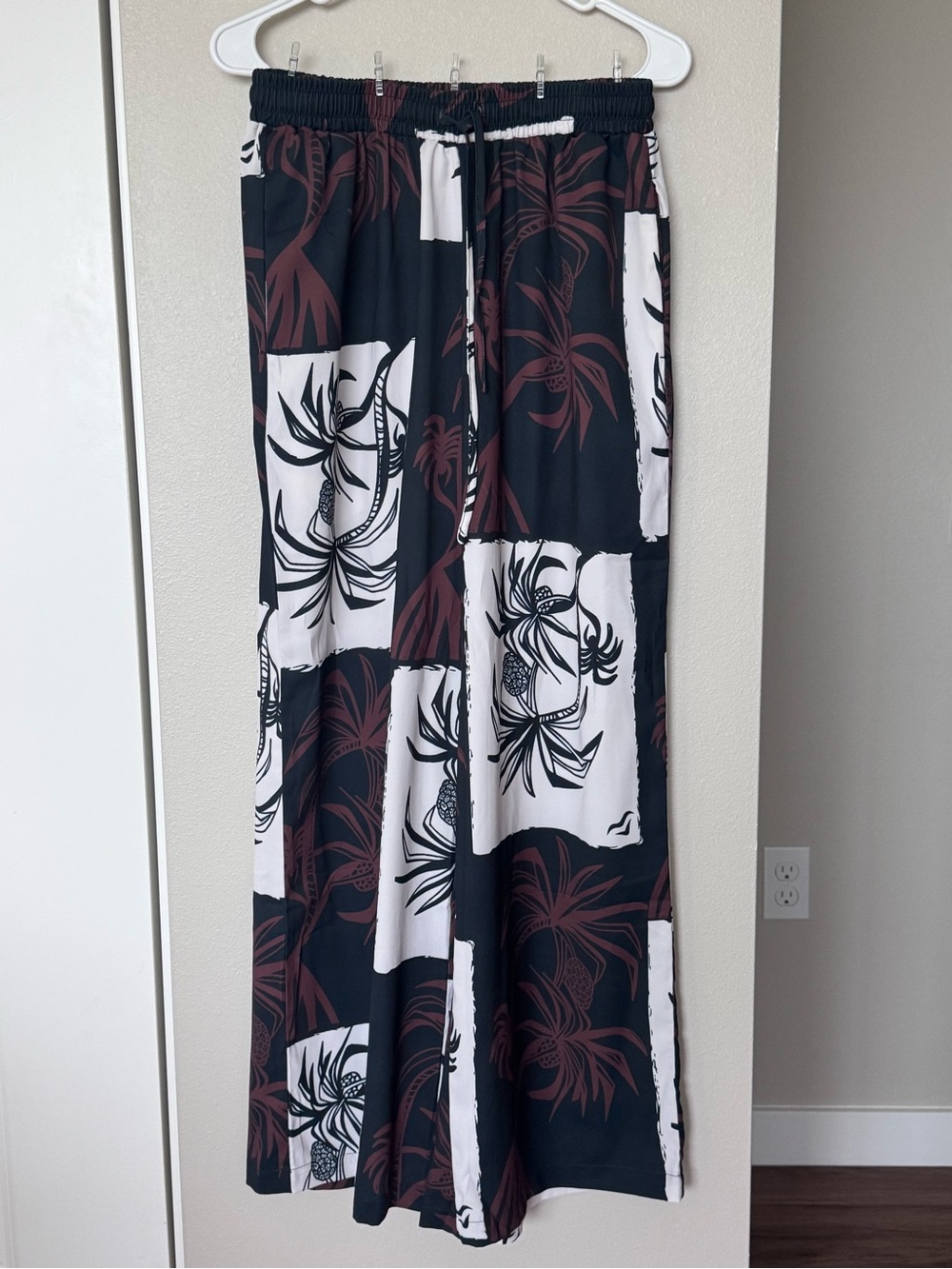 Missing Polynesia Lauhala Raiatea Pants - Black, White & Brown